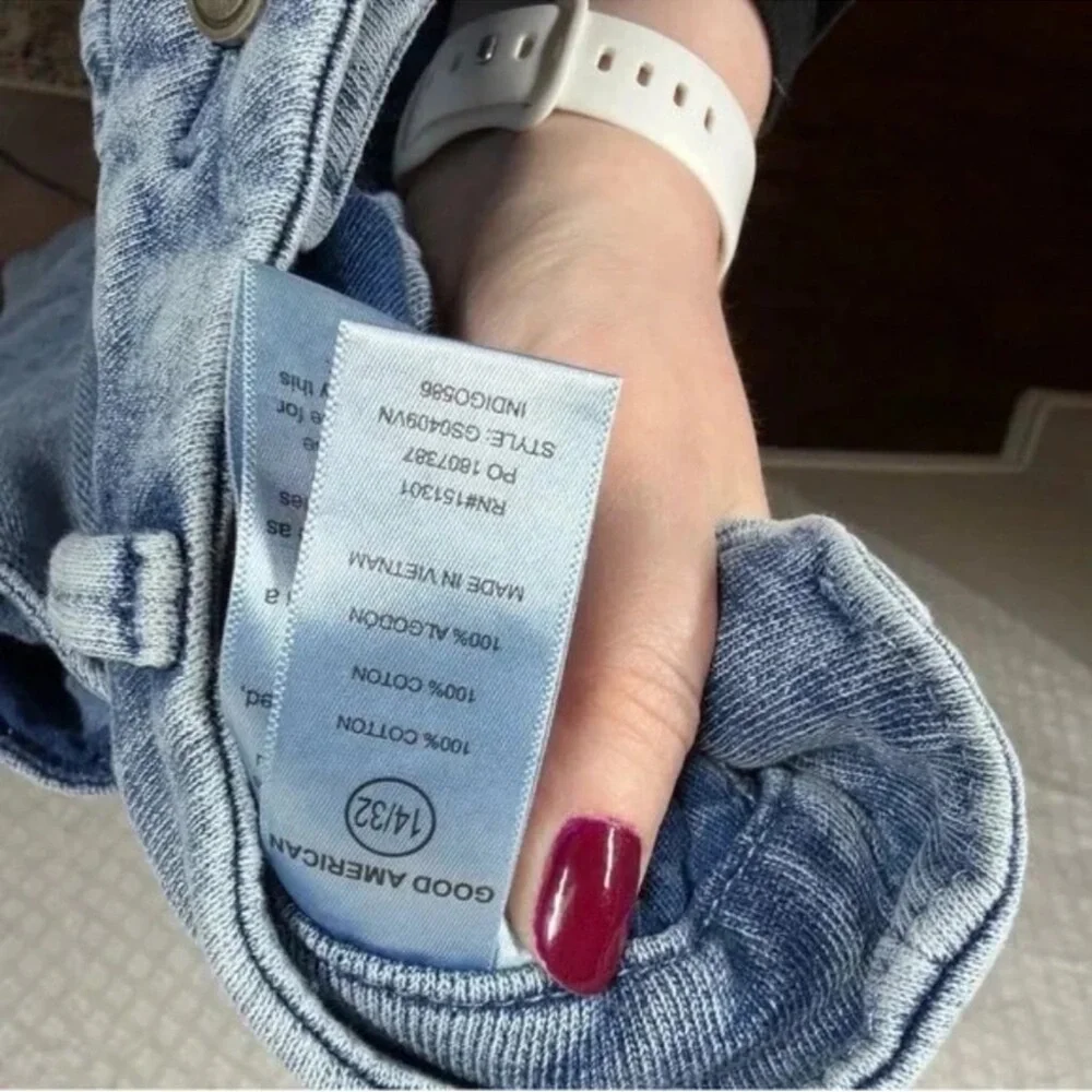 Good American Light Wash Jeanius Good Skate Wide Leg Jeans - Picture 5 of 5